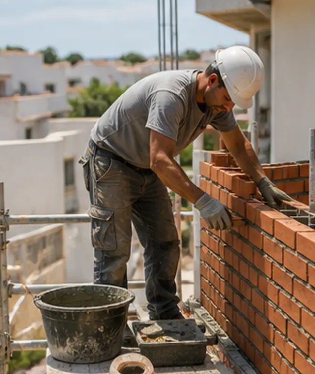 Albañilería en una vivienda