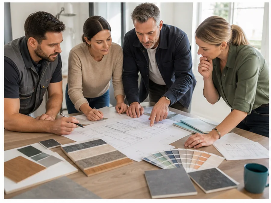 Coordinación de proyecto con planos y materiales